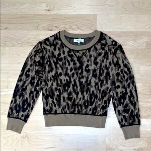 John + Jenn Tan and Black Animal Print Sweater, Size XS